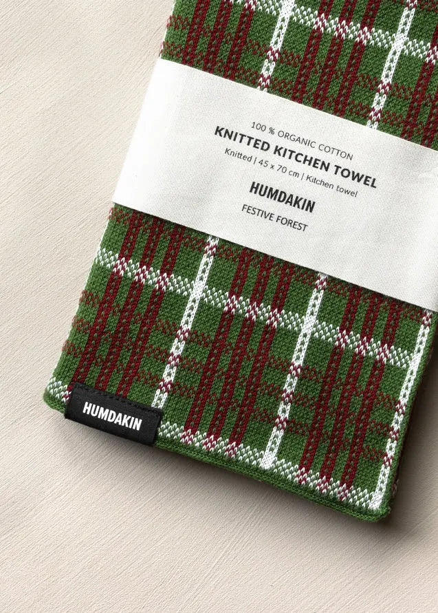 HUMDAKIN Strikket Køkkenhåndklæde Organic Textiles 245 Festive Forest